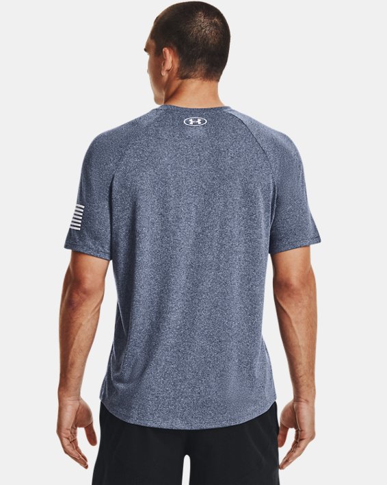 Men's UA Tech™ Freedom Short Sleeve T-Shirt, Blue, pdpMainDesktop image number 1